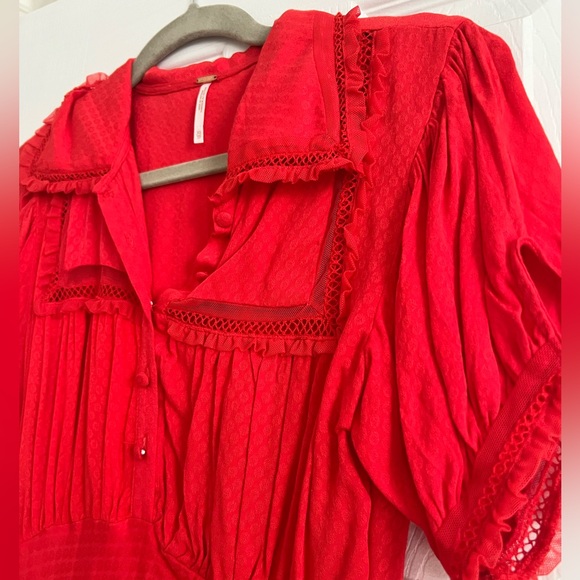 Free People Warm Glow Red Mini Dress Size X-Small - Picture 4 of 5